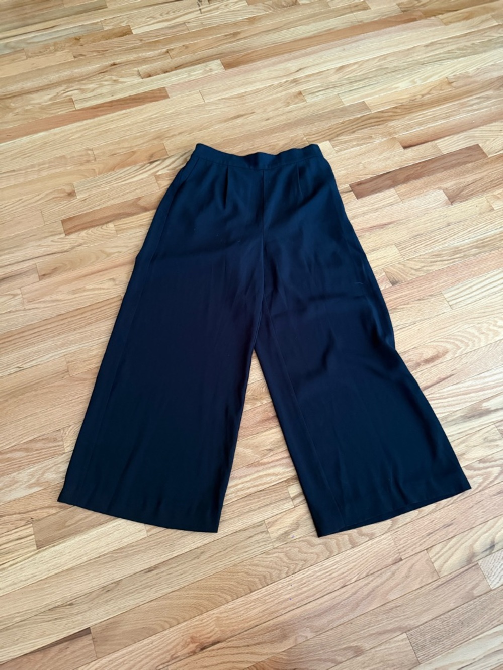 Madewell Black Wide-Leg Crepe Pants